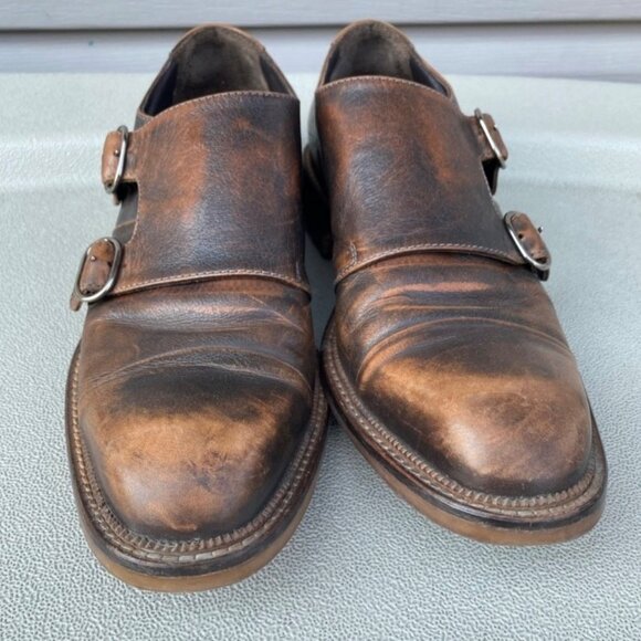 Barrats Double Monk Strap Leather Dress Shoes - Picture 7 of 10